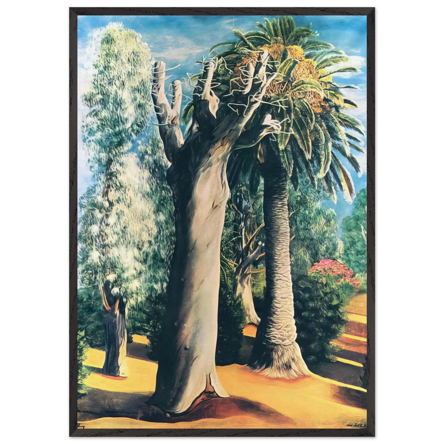EUCALYPTUS AND PALM 1935 - Moise Kisling 70x100 cm / 28x40 inches Framed Art Print – Black Wooden Frame