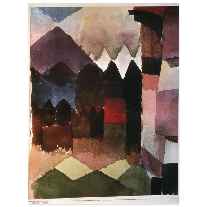 Paul Klee - HAIRDRYER IN MARC S GARDEN 1915 75x100 cm / 30x40inches Fine Art Poster