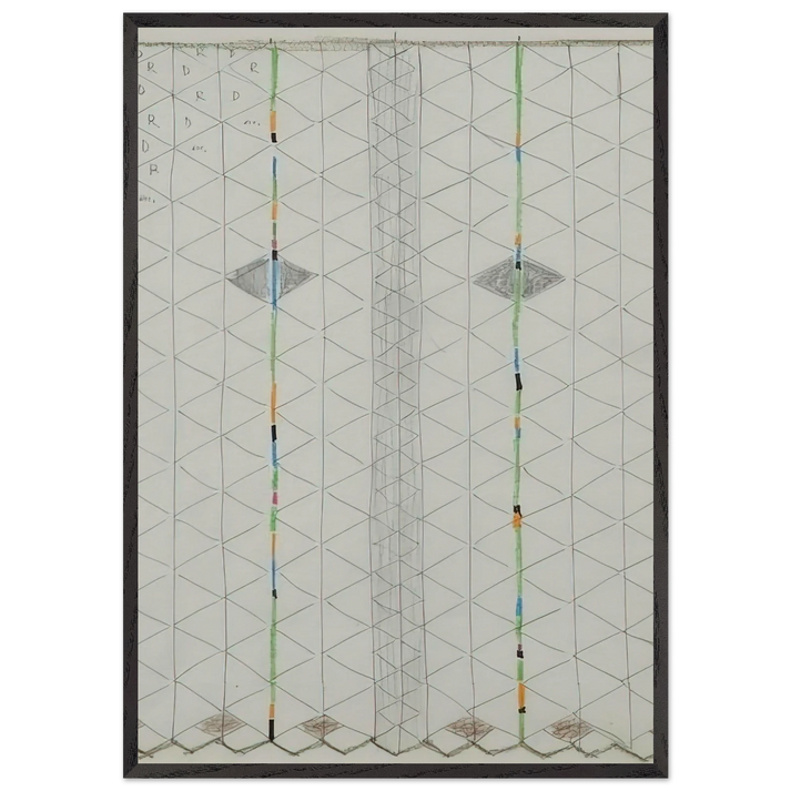 Untitled 1 - 1984 - Bruno Munari 70x100 cm / 28x40 inches Framed Art Print – Black Wooden Frame