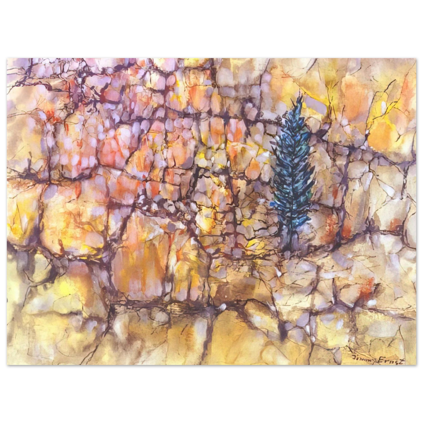 Jimmy Ernst - Landscape with Pinetree - 1958 75x100 cm / 30x40inches Fine Art Poster