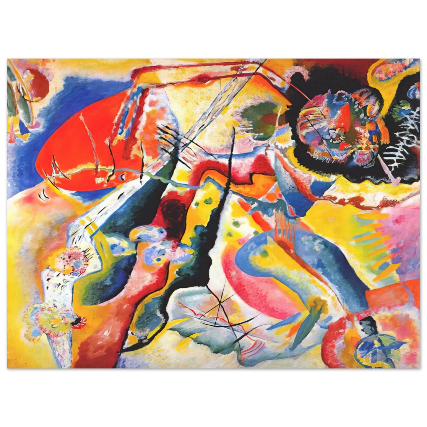 Wassily Kandinsky - PAINTING WITH RED SPOT 1914 75x100 cm / 30x40inches Fine Art Poster
