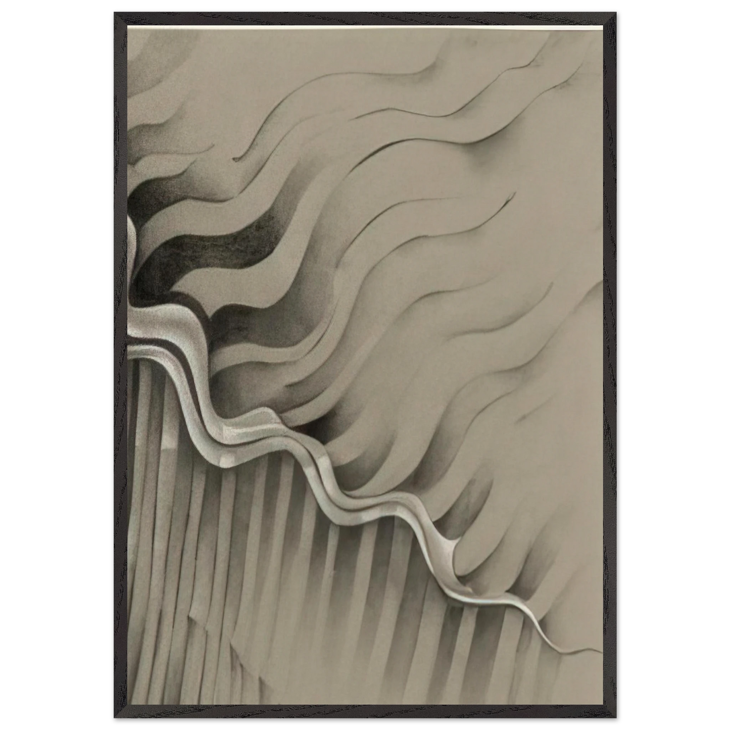 UNTITLED 1985 N1 - Lee Bontecou 70x100 cm / 28x40 inches Framed Art Print – Black Wooden Frame