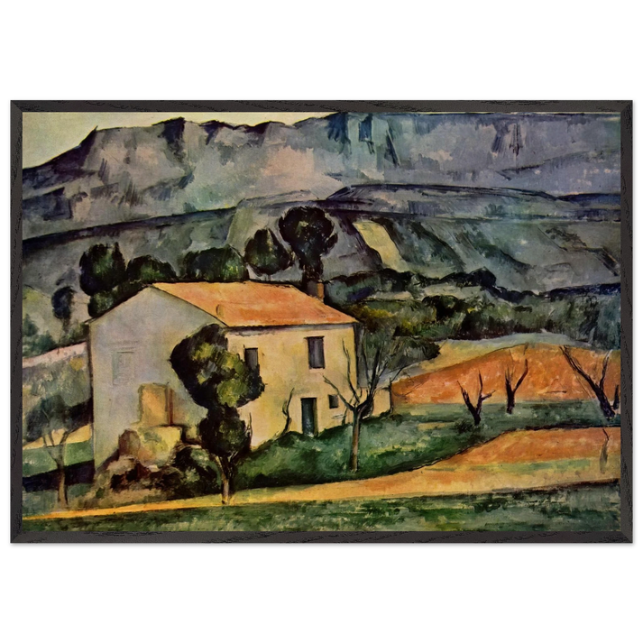 Houses in Provence near Gardanne - Paul Cezanne 70x100 cm / 28x40 inches Framed Art Print – Black Wooden Frame