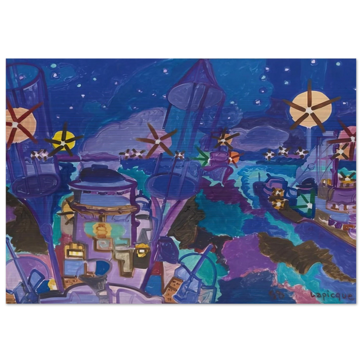 Manœuvres de nuit - 1958 - Charles Lapicque Brushed Aluminum Print - 70x100 cm / 28x40 inches | Charles Lapicque Aluminum Print | Charles Lapicque Prints
