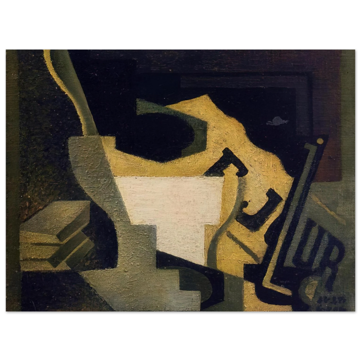 Juan Gris - STILL LIFE WITH NEWSPAPER 1918 75x100 cm / 30x40inches Fine Art Poster