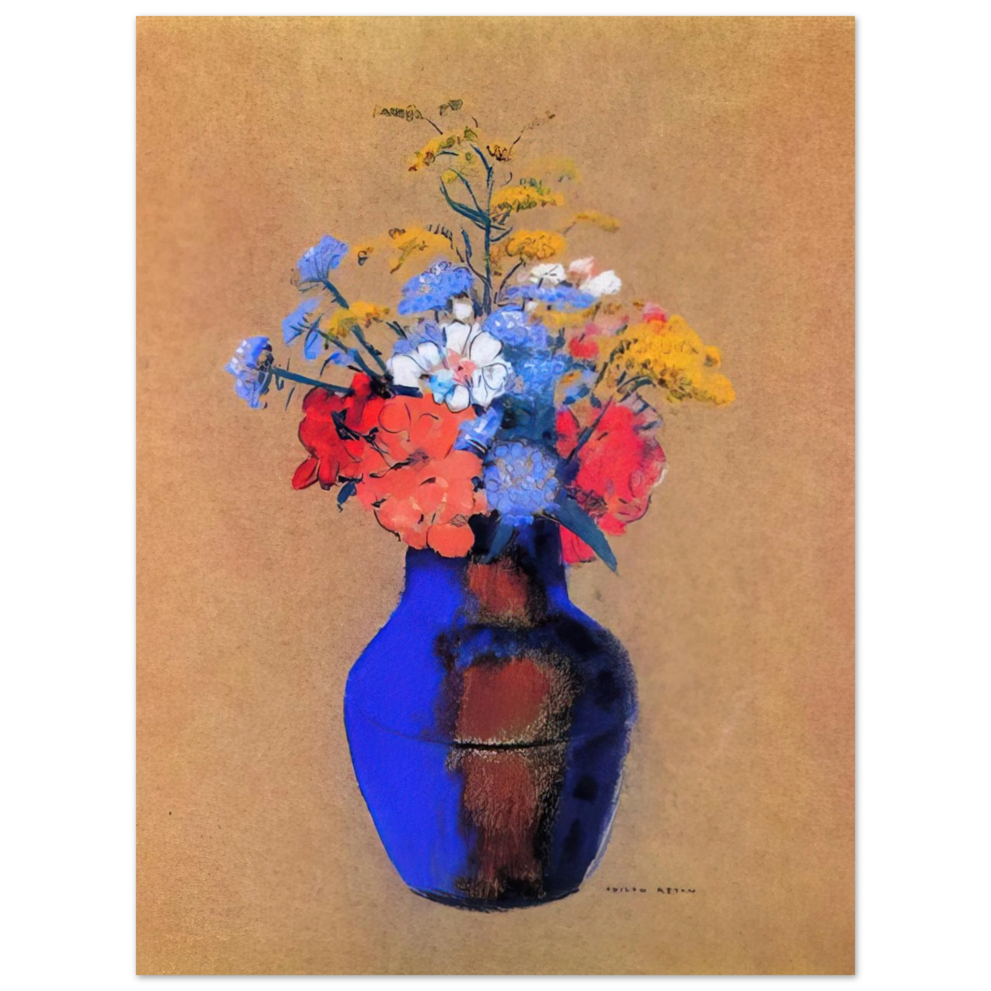 Odilon Redon - WILD FLOWERS IN A VASE 75x100 cm / 30x40inches Fine Art Poster