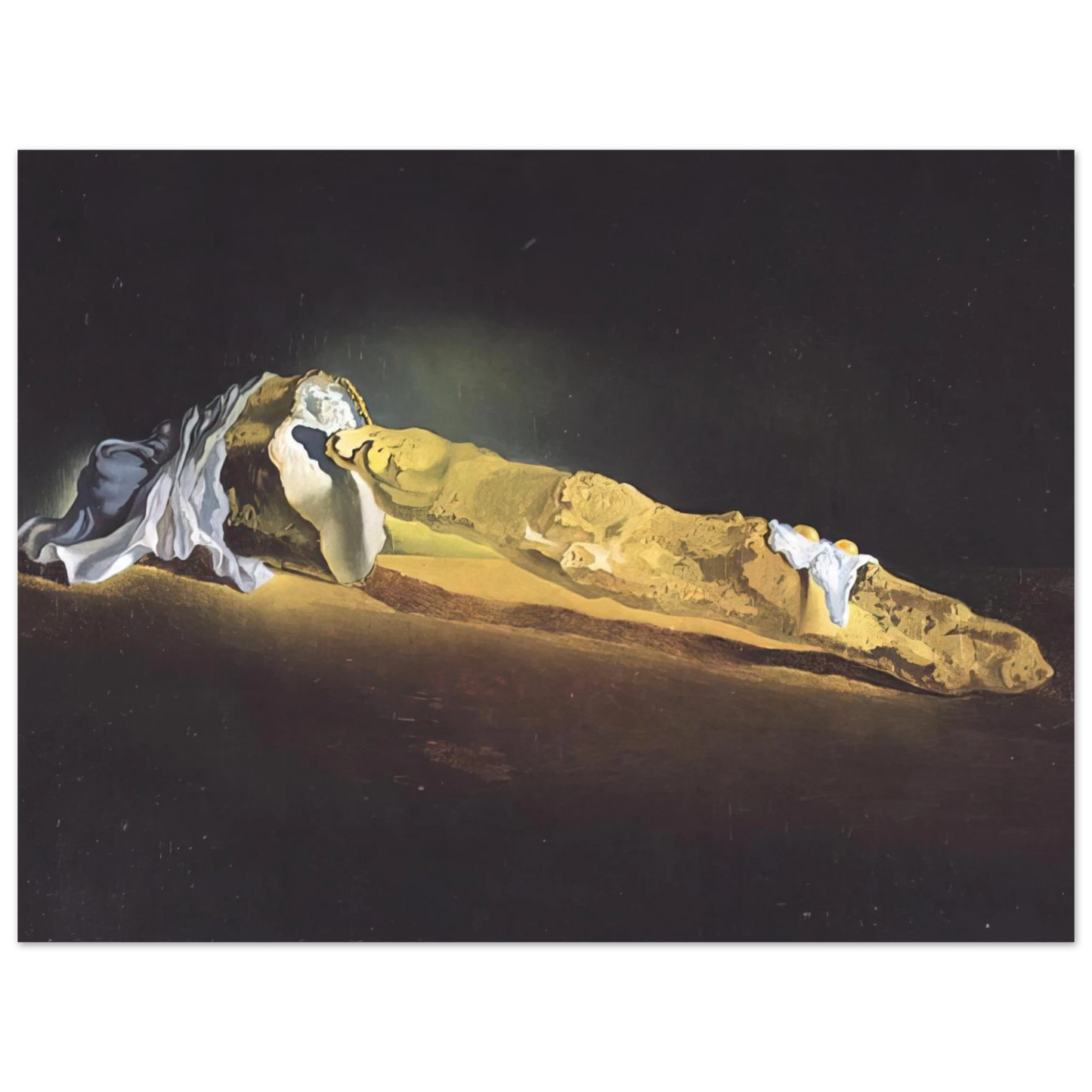 Salvador Dali - ORDINARY FRENCH LOAF WITH TWO FRIED EGGS 75x100 cm / 30x40inches Fine Art Poster