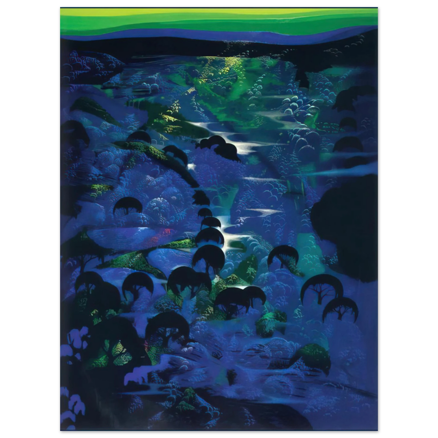 Eyvind Earle - Beneath an Emerald Sky 75x100 cm / 30x40inches Fine Art Poster
