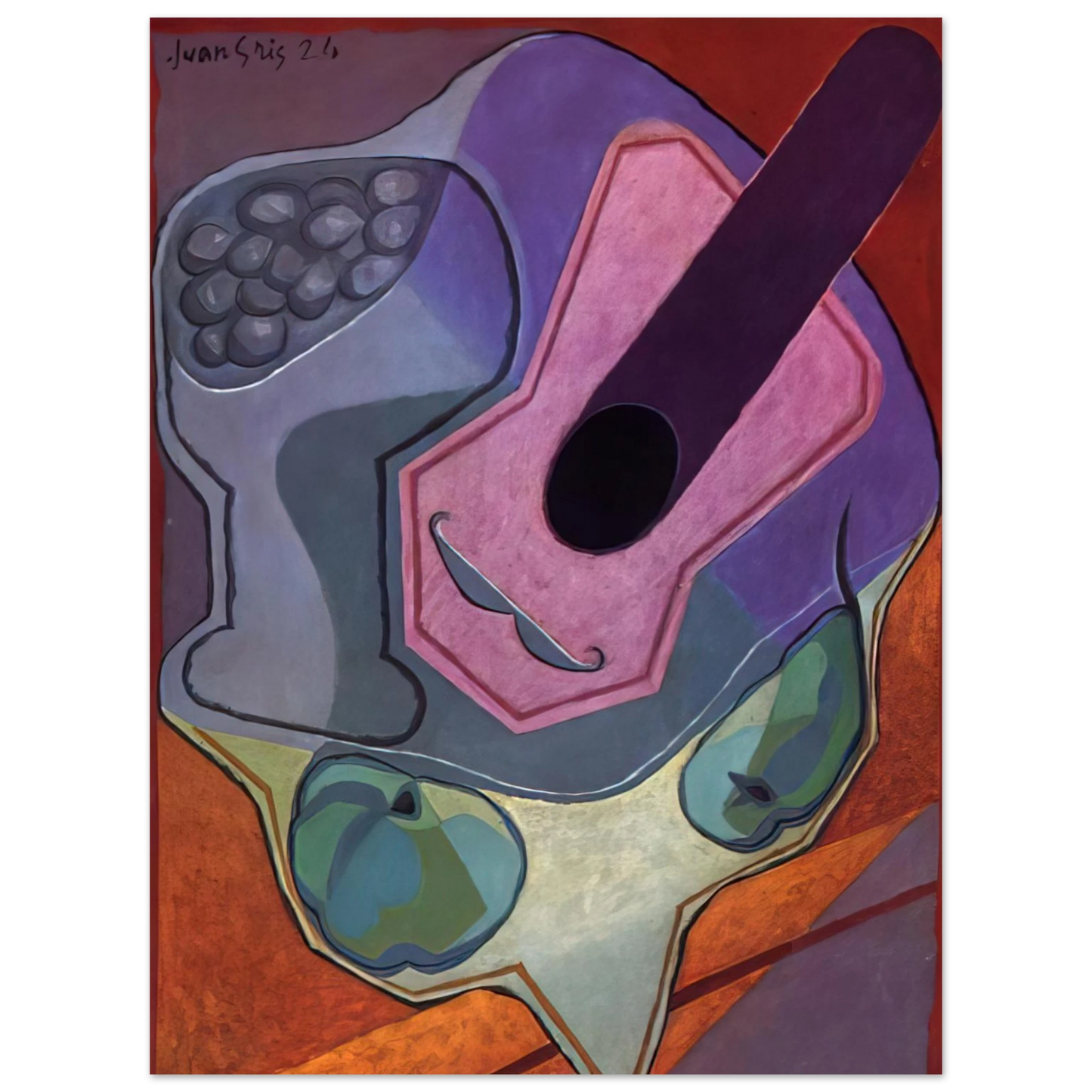 Juan Gris - VIOLIN WITH FRUIT 1924 75x100 cm / 30x40inches Fine Art Poster