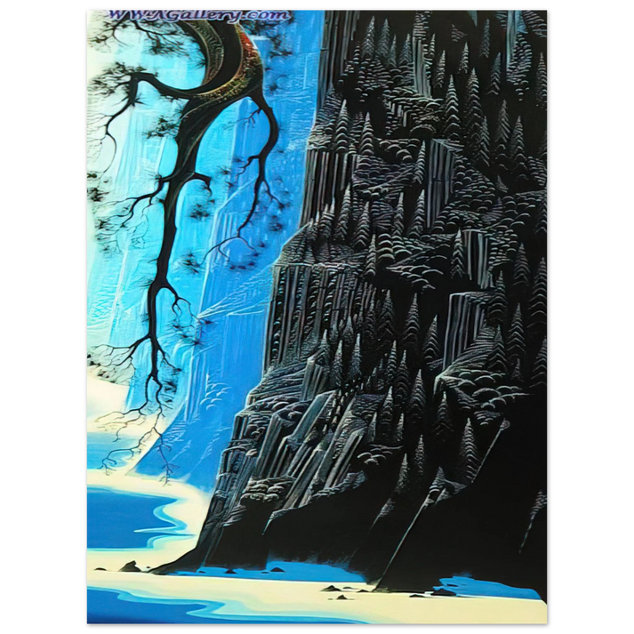 Eyvind Earle - Cliffs Ascending 75x100 cm / 30x40inches Fine Art Poster