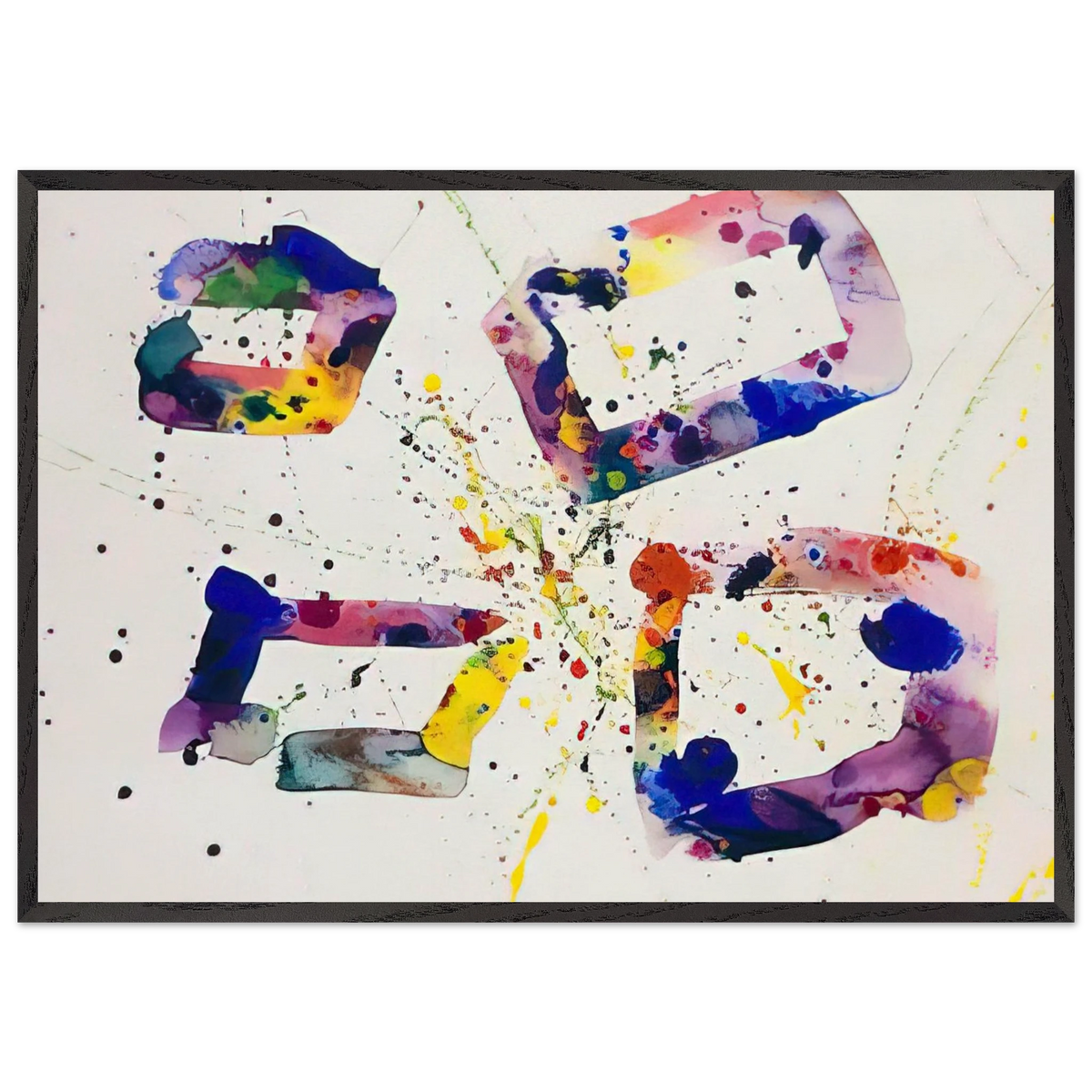 Untitled SF74-189 - Sam Francis 70x100 cm / 28x40 inches Framed Art Print – Black Wooden Frame