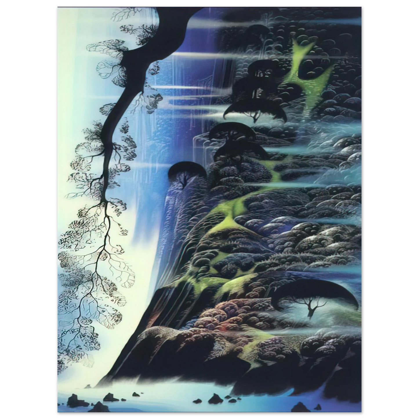 Eyvind Earle - Steep Coast Line 75x100 cm / 30x40inches Fine Art Poster