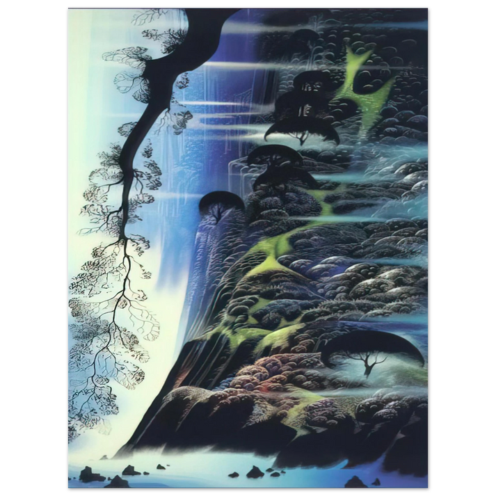 Eyvind Earle - Steep Coast Line 75x100 cm / 30x40inches Fine Art Poster