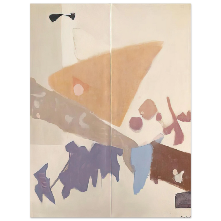 Kenzo Okada - Screen I diptych - 1955 75x100 cm / 30x40inches Fine Art Poster