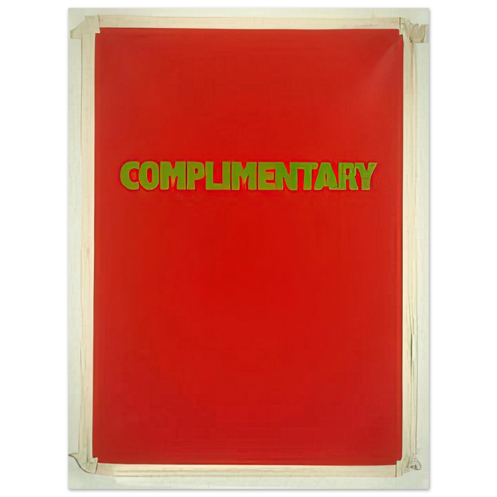Billy Apple - Complimentary - 1990 75x100 cm / 30x40inches Fine Art Poster