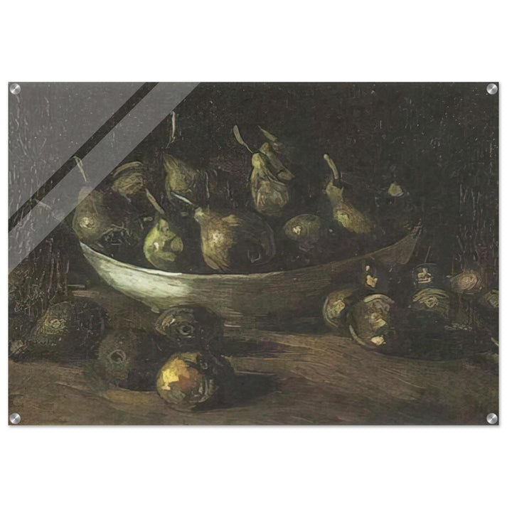 Still life with an Earthern bowl and pears - Vincent van Gogh Acrylic Print - 70x100 cm / 28x40″ inches