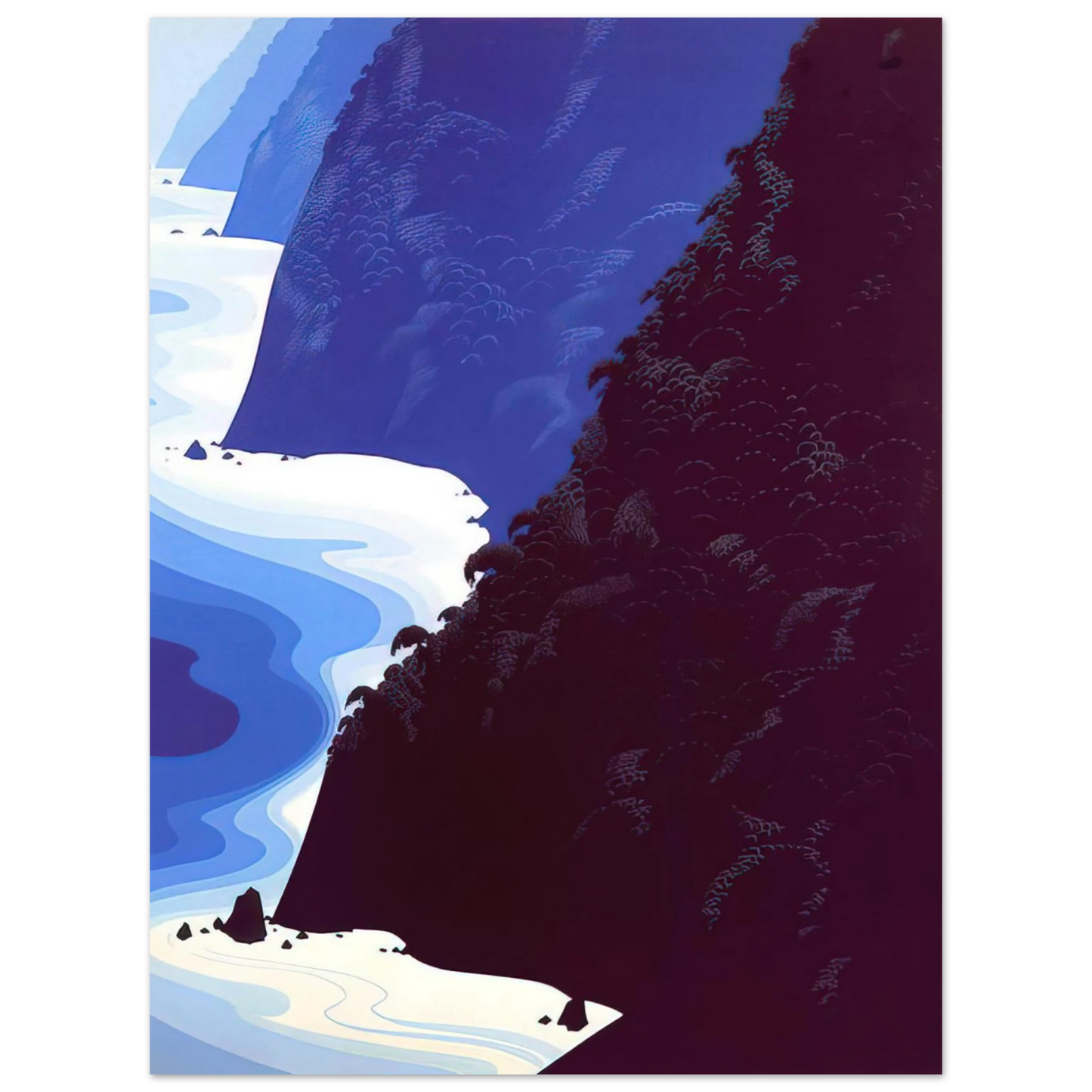 Eyvind Earle - Blue Big Sur 75x100 cm / 30x40inches Fine Art Poster