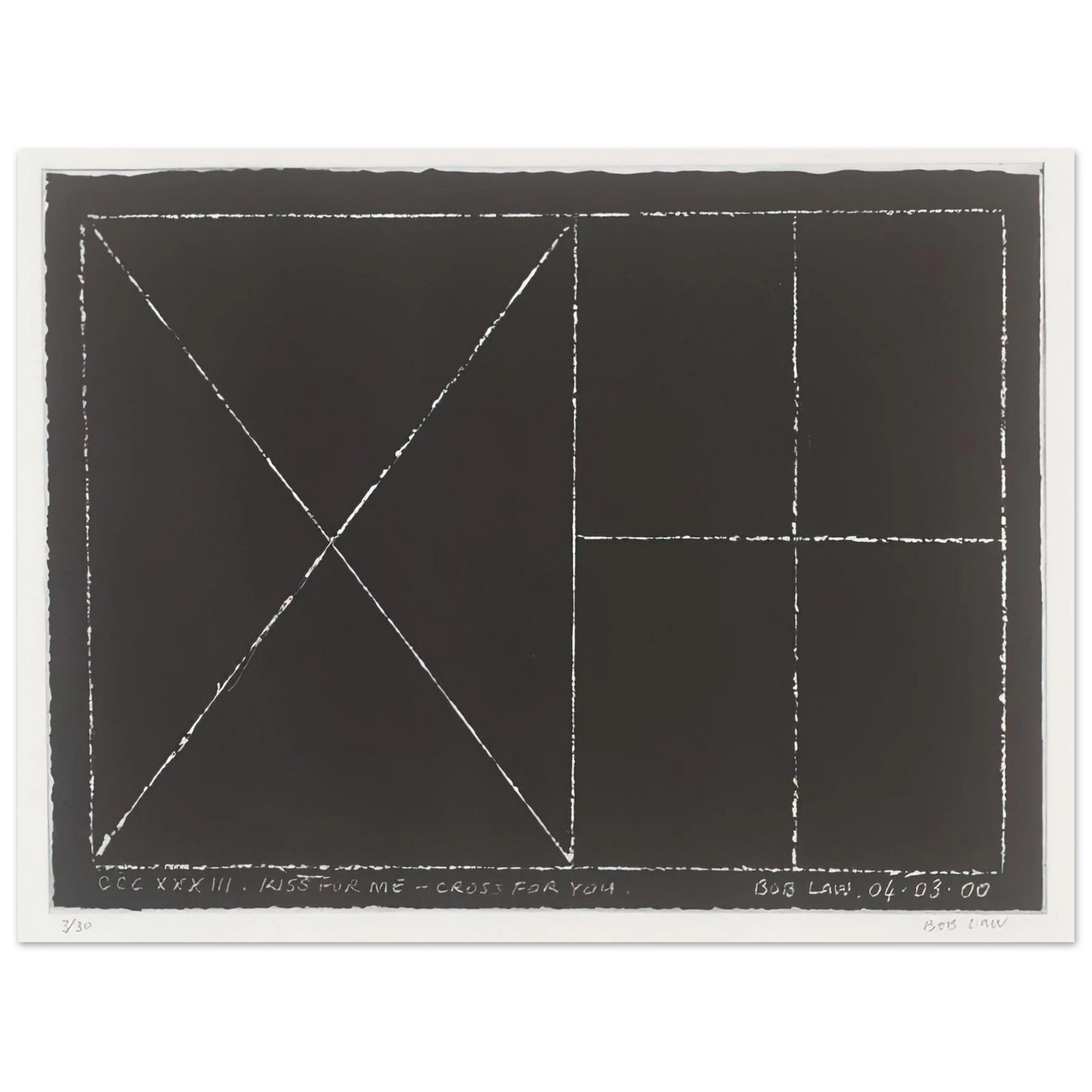 Bob Law - Kiss for Me - Cross for You - 2000 75x100 cm / 30x40inches Fine Art Poster