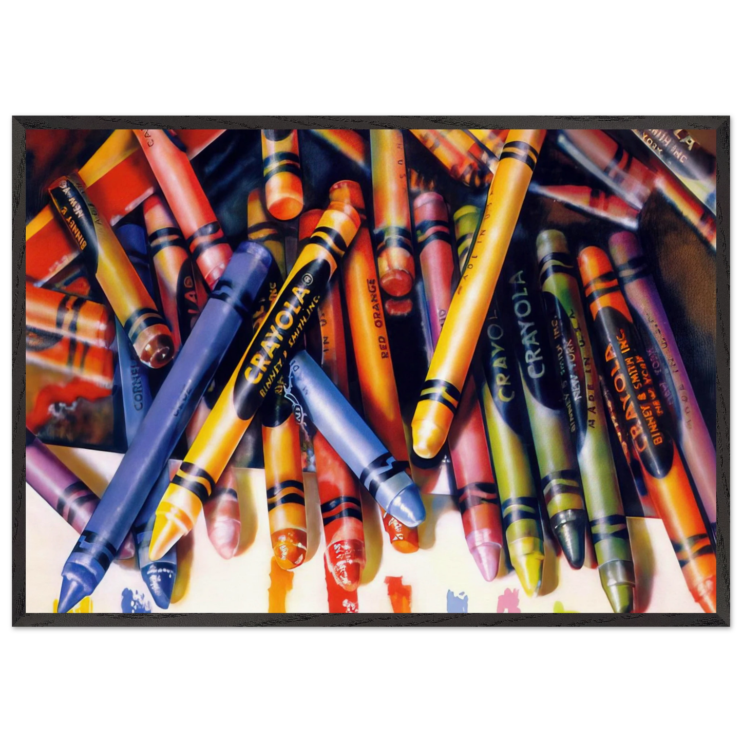 CRAYOLA 1973 - Audrey Flack 70x100 cm / 28x40 inches Framed Art Print – Black Wooden Frame