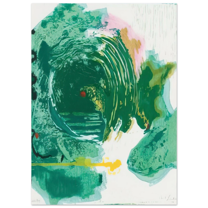 Helen Frankenthaler - Radius - 1993 Wall art - 28x43 cm / XL (11x17 inches) - Premium Wooden Framed Poster With Fine Art Paper-canvas - Wood frame