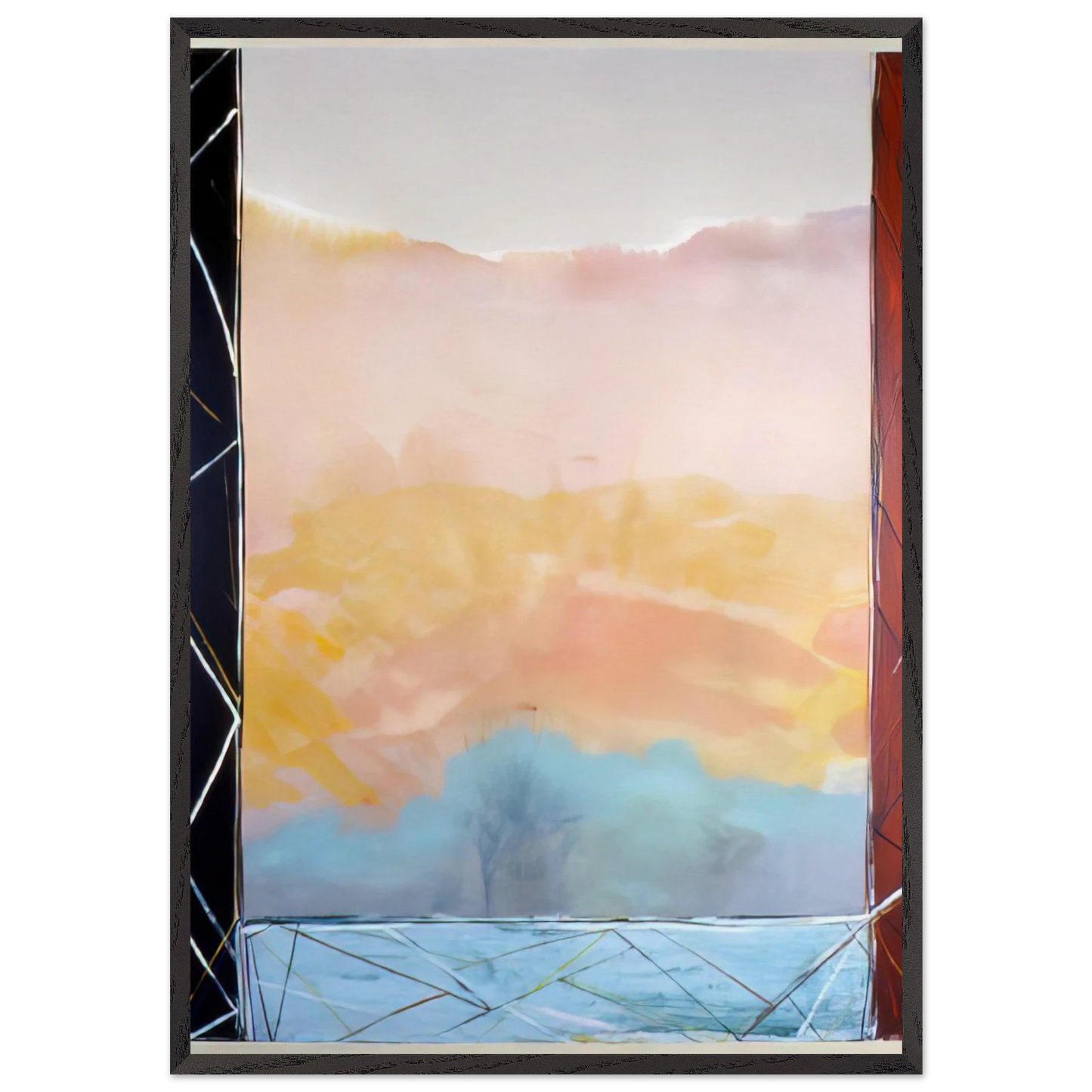 Where The Creek Hits The Rise - 1988 - Ronnie Landfield 70x100 cm / 28x40 inches Framed Art Print – Black Wooden Frame