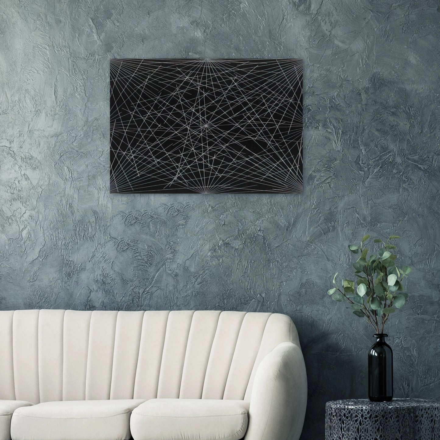 Lines From Corners, Sides the Centre, to Points on a Grid - Sol LeWitt Brushed Aluminum Print - 70x100 cm / 28x40 inches | Sol LeWitt Aluminum Print | Sol LeWitt Prints