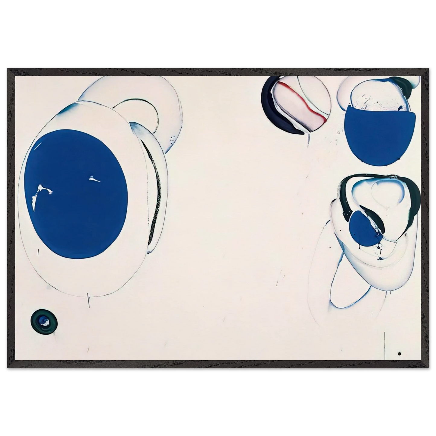 Blue Balls VIII - Sam Francis 70x100 cm / 28x40 inches Framed Art Print – Black Wooden Frame