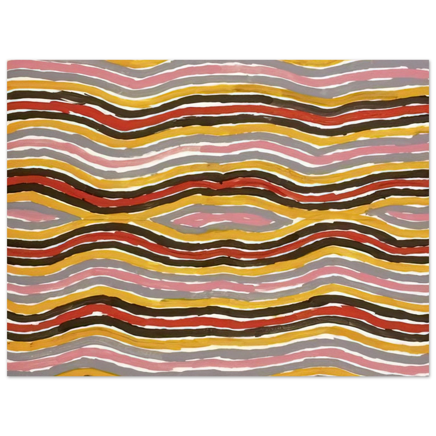 Clifford Possum Tjapaltjarri - Floor Paint Lake Napperby - 2001 75x100 cm / 30x40inches Fine Art Poster