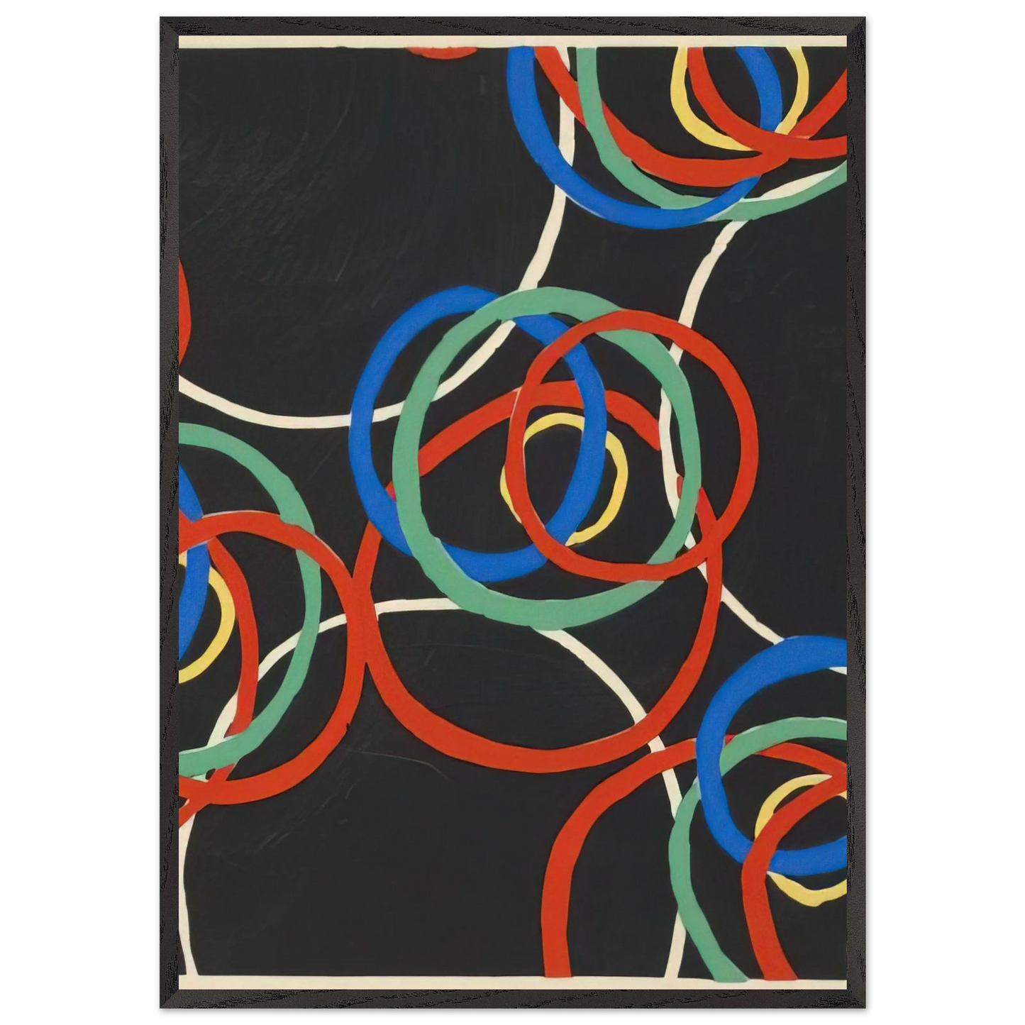 DESIGN - Sonia Delaunay 70x100 cm / 28x40 inches Framed Art Print – Black Wooden Frame