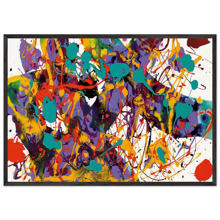 Untitled SFP94-35 SFF 1711 - Sam Francis 70x100 cm / 28x40 inches Framed Art Print – Black Wooden Frame