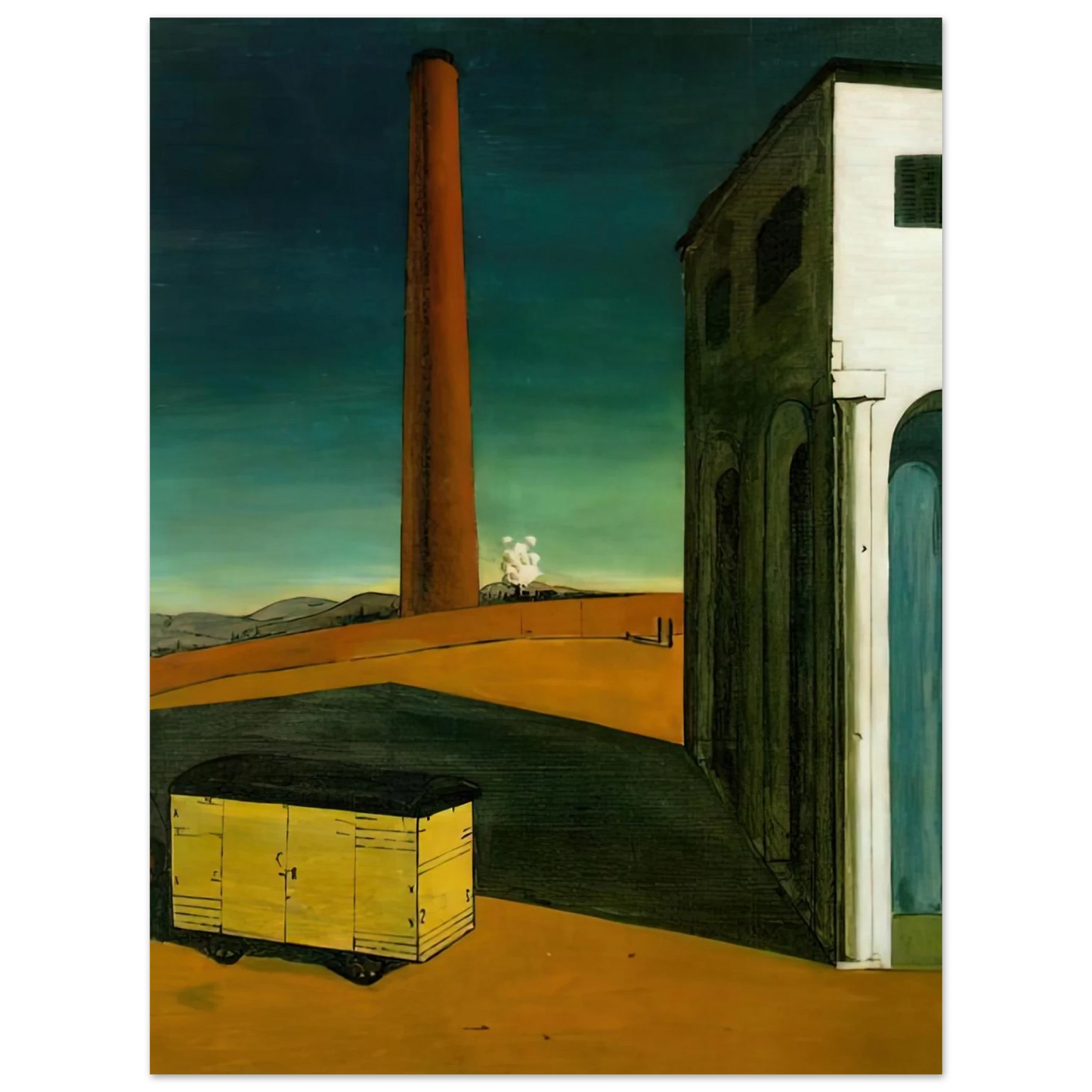 Giorgio de Chirico - THE ANGUISH OF DEPARTURE 1914 75x100 cm / 30x40inches Fine Art Poster