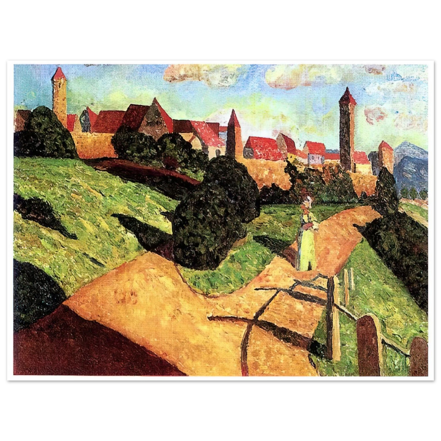Wassily Kandinsky - OLD TOWN II 1902 75x100 cm / 30x40inches Fine Art Poster