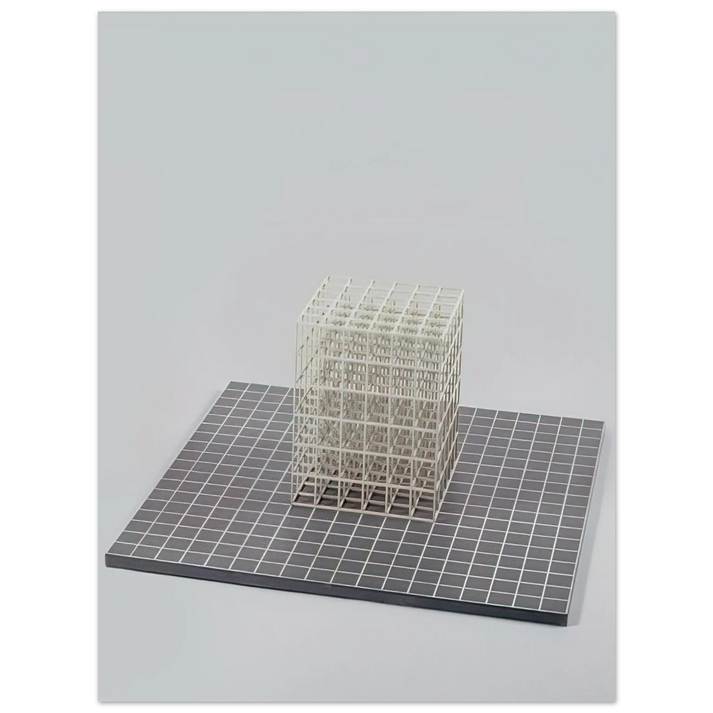 Sol LeWitt - Modular cube. Base 75x100 cm / 30x40inches Fine Art Poster