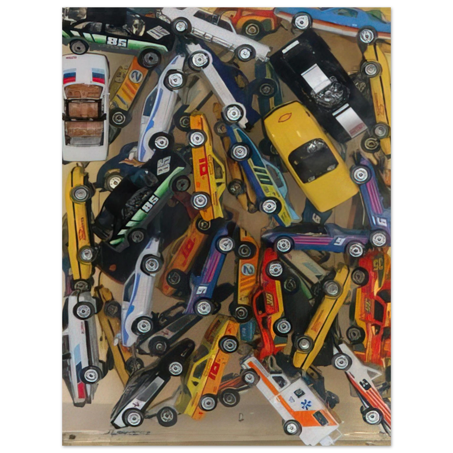 Arman - Car Accumulation Matchbox Cars - 1985 75x100 cm / 30x40inches Fine Art Poster