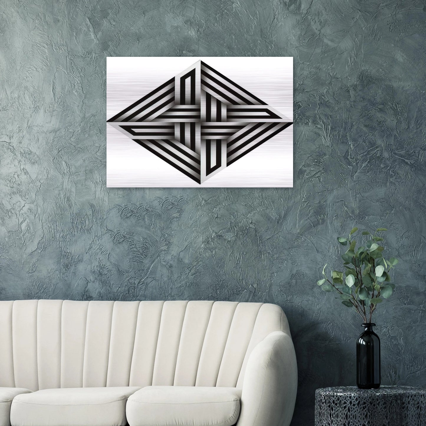 Kumo XV - 1973 - Omar Rayo Brushed Aluminum Print - 70x100 cm / 28x40 inches | Omar Rayo Aluminum Print | Omar Rayo Prints