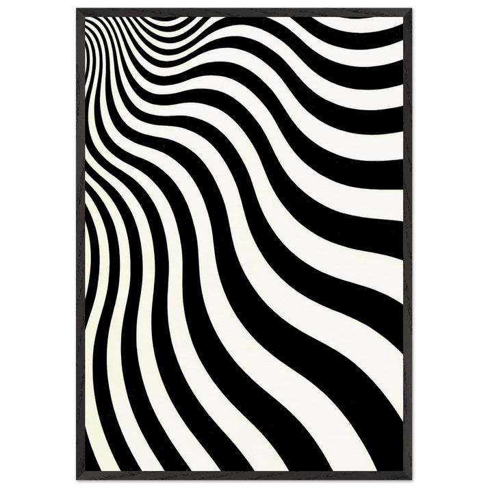 INTAKE 1964 - Bridget Riley 70x100 cm / 28x40 inches Framed Art Print – Black Wooden Frame