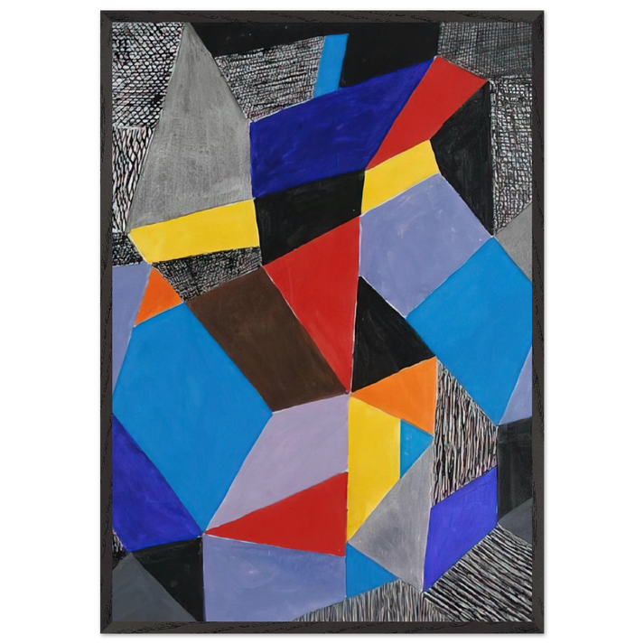 Farbformen und Struktuten - 1953 - Johannes Itten 70x100 cm / 28x40 inches Framed Art Print – Black Wooden Frame