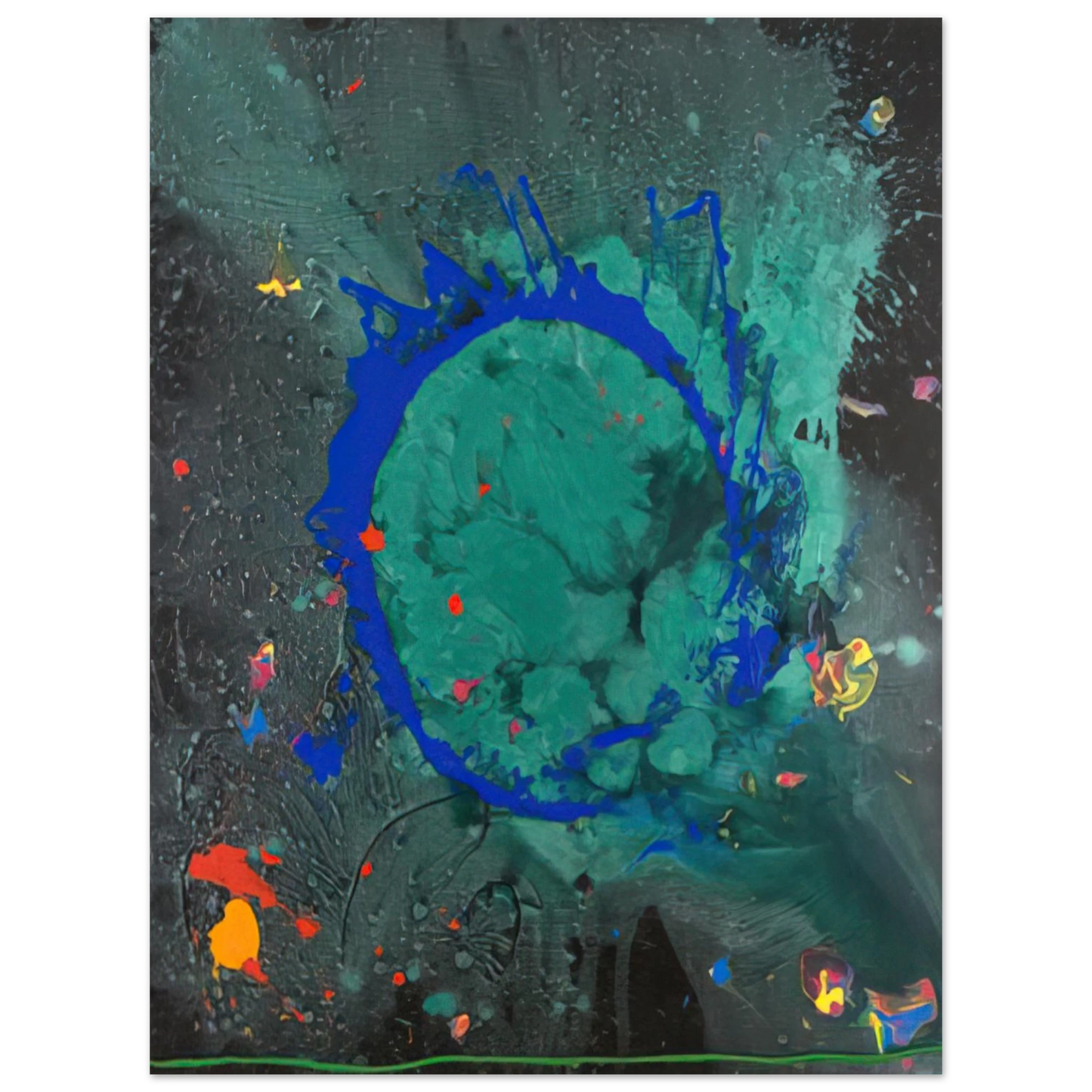 John Hoyland - Jade Buddha 23.07.08 - 2008 75x100 cm / 30x40inches Fine Art Poster