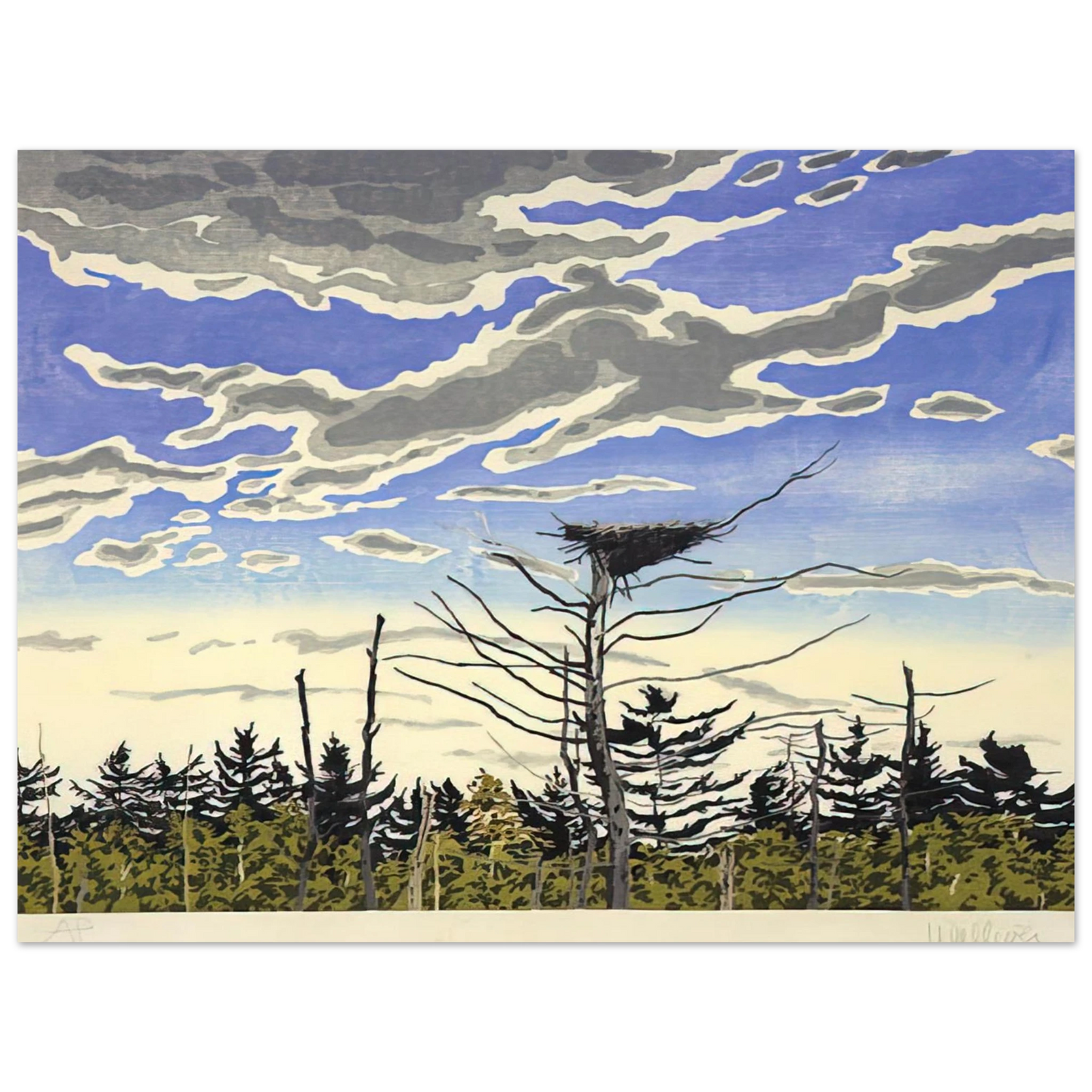 Neil Welliver - Osprey’s Nest - 1980 75x100 cm / 30x40inches Fine Art Poster