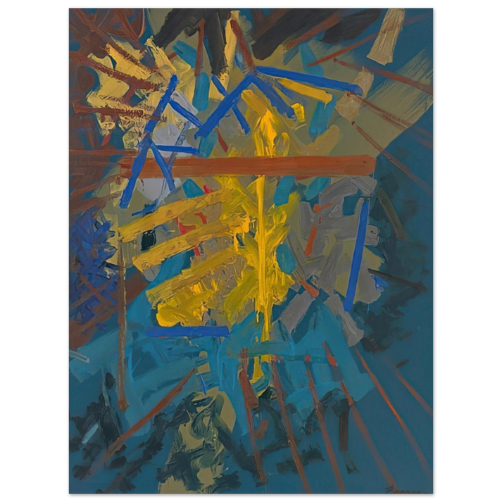 John Ferren - Broken Blue - 1958 75x100 cm / 30x40inches Fine Art Poster