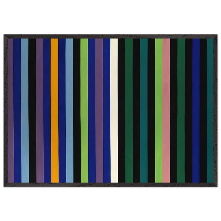 Two Part Blue - 1964 - Gene Davis 70x100 cm / 28x40 inches Framed Art Print – Black Wooden Frame