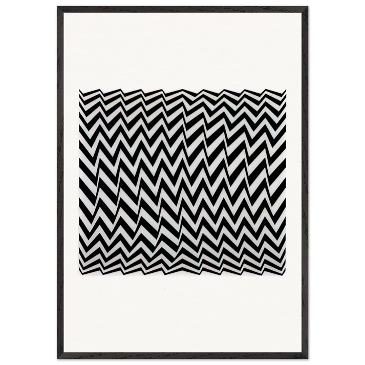 FRAGMENT 3 1965 - Bridget Riley 70x100 cm / 28x40 inches Framed Art Print – Black Wooden Frame