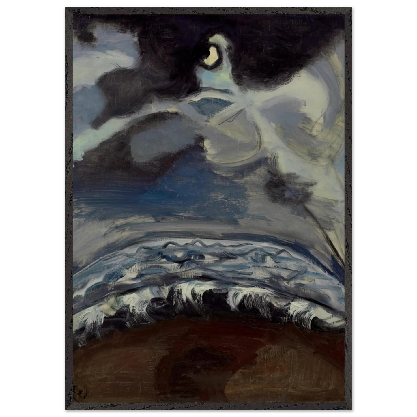 The Sea N2 - Alice Neel 70x100 cm / 28x40 inches Framed Art Print – Black Wooden Frame