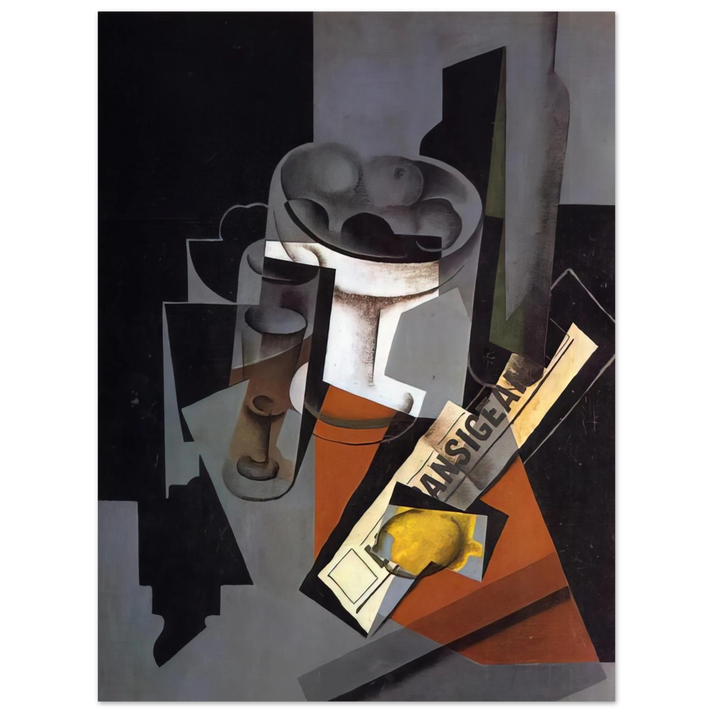 Juan Gris - STILL LIFE WITH NEWSPAPER 1916 1 75x100 cm / 30x40inches Fine Art Poster