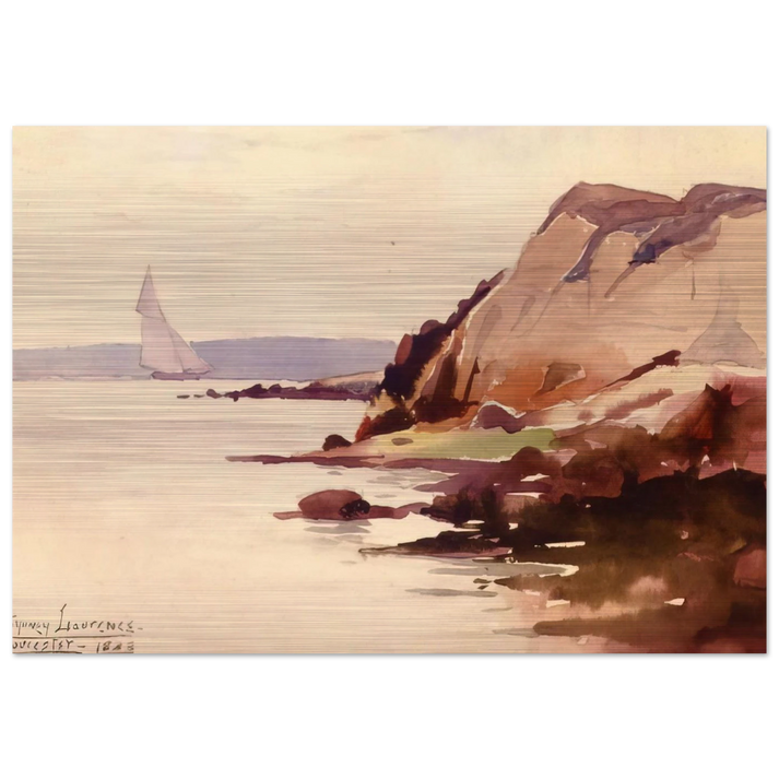 Sailing off Gloucester Coast - 1888 - Sydney Laurence Brushed Aluminum Print - 70x100 cm / 28x40 inches | Sydney Laurence Aluminum Print | Sydney Laurence Prints