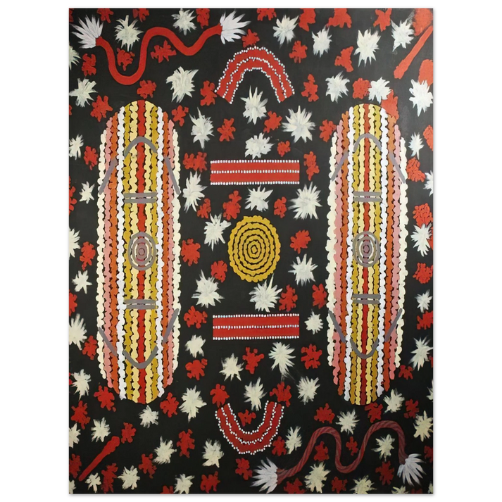 Clifford Possum Tjapaltjarri - Mens' Ceremony - 1988 75x100 cm / 30x40inches Fine Art Poster