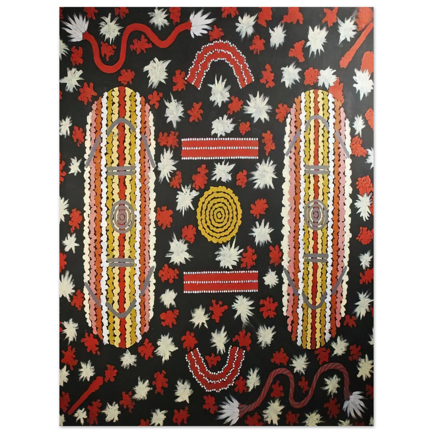 Clifford Possum Tjapaltjarri - Mens' Ceremony - 1988 75x100 cm / 30x40inches Fine Art Poster