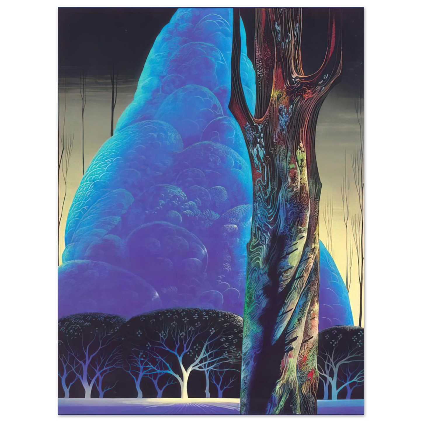Eyvind Earle - Blue Nocturne 75x100 cm / 30x40inches Fine Art Poster