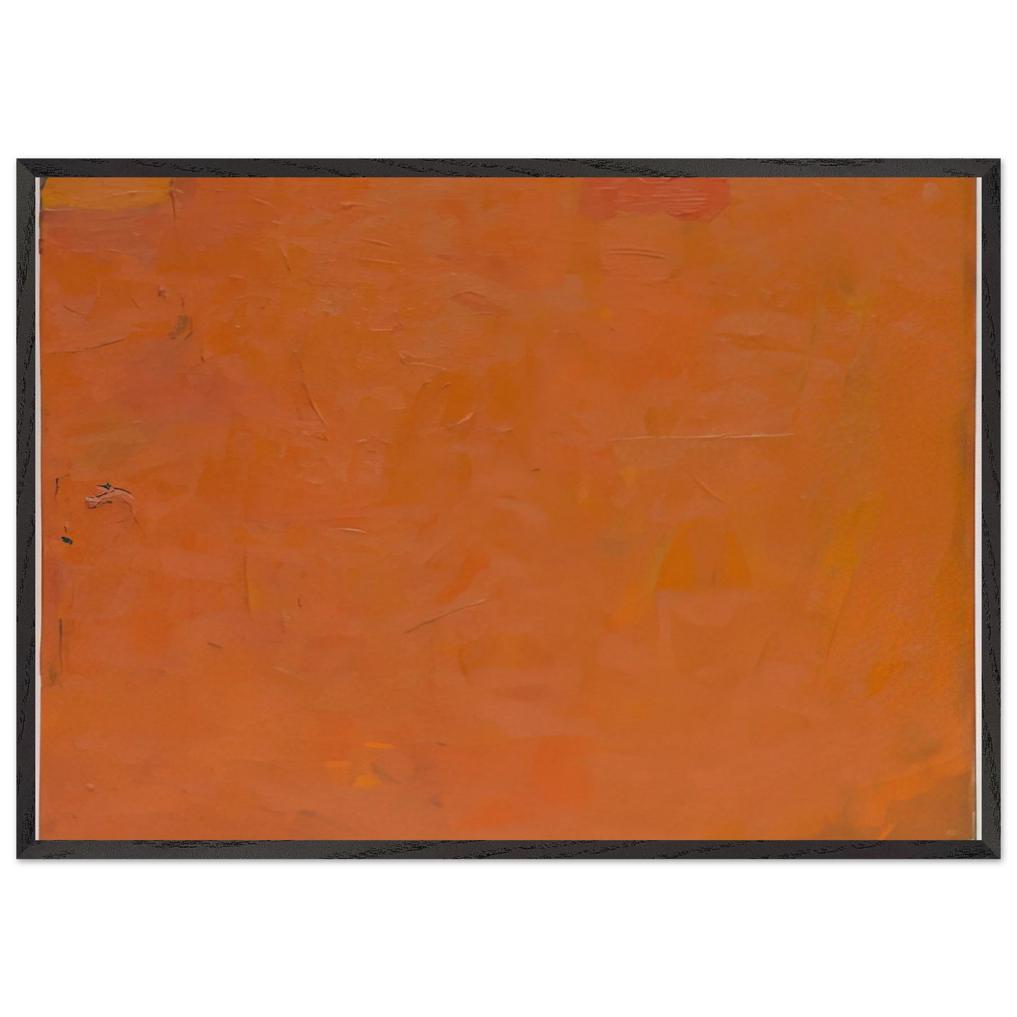 Untitled Orange Painting - Robert Ryman 70x100 cm / 28x40 inches Framed Art Print – Black Wooden Frame