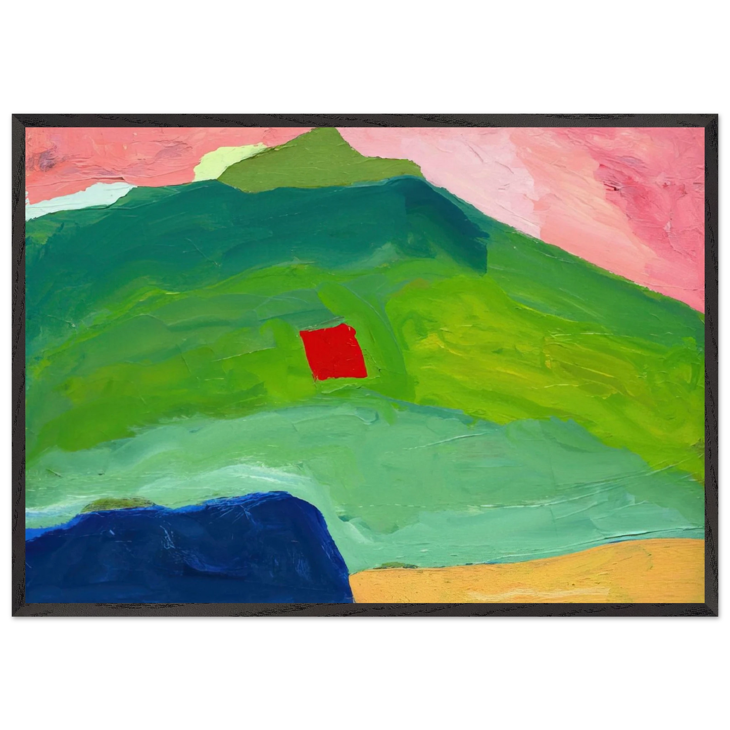 Untitled 17 - 1980 - Etel Adnan 70x100 cm / 28x40 inches Framed Art Print – Black Wooden Frame